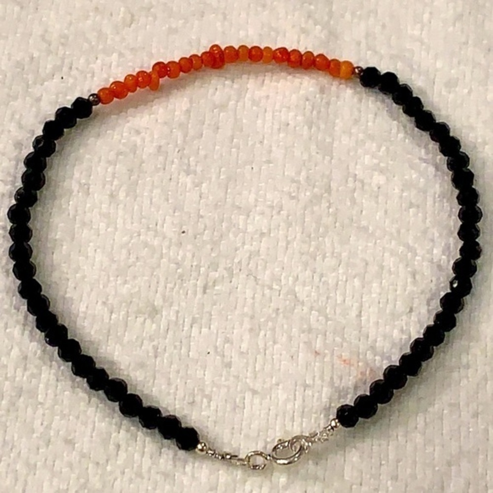 💐5/25 Sterling silver clasp delicate small seed bead delicate bracelet